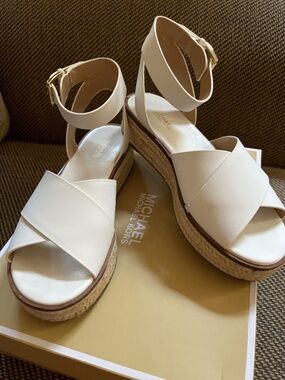 Michael Kors Abbott Leather Espadrille Sandals